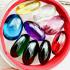Set 9pcs Naga Eye Leklai Magic Rich Healing Stone Oval Crystal Thai Amulet 18138